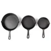 Set De 3 Sartenes De Hierro Fundido 25,20,15cm Antiadherente