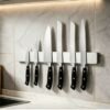 Barra Magnética Acero Inoxidable Plateada P/cuchillos 45x5cm